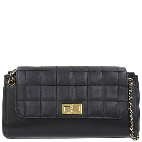 CHANEL Around 2001 Made Chocolate Bar 2.55 Chain Bag Black