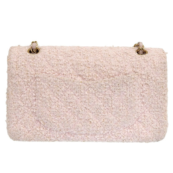 CHANEL Around 2003 Made Tweed Classic Flap Chain Bag 25Cm Shell Pink