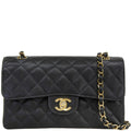 CHANEL Around 2003 Made Caviar Skin Classic Flap Chain Bag 23Cm Black