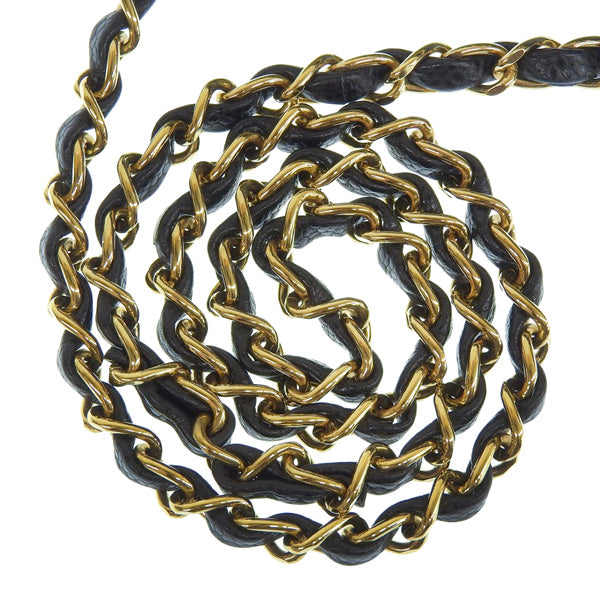 CHANEL Around 2003 Made Caviar Skin Classic Flap Chain Bag 23Cm Black