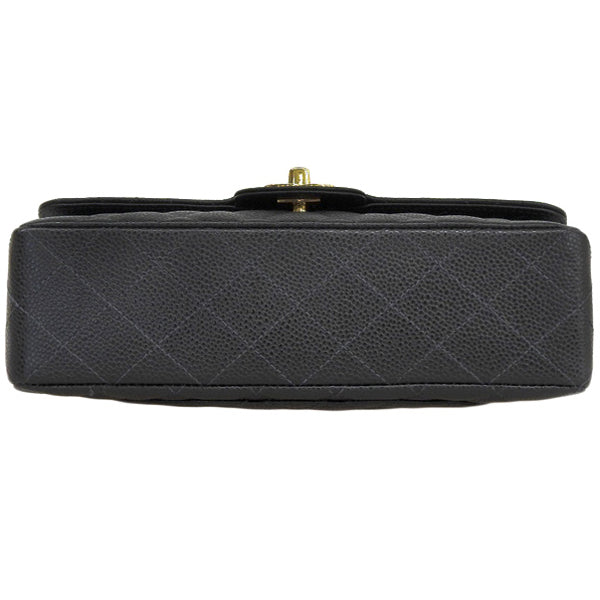 CHANEL Around 2003 Made Caviar Skin Classic Flap Chain Bag 23Cm Black