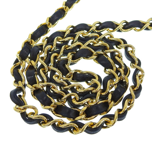 CHANEL Around 1990 Made Full Flap Chain Bag 23Cm Black