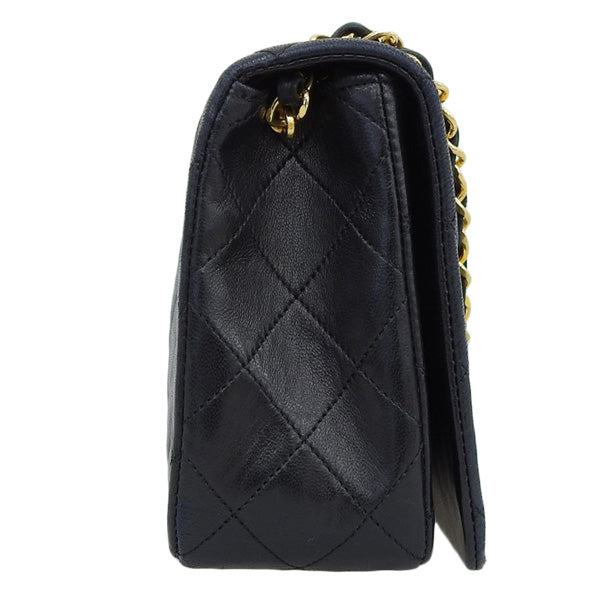 CHANEL Around 1990 Made Full Flap Chain Bag 23Cm Black