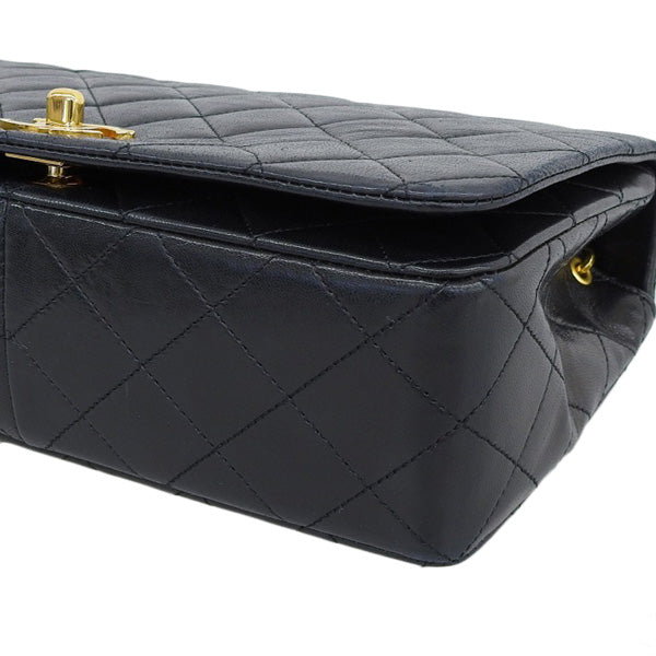 CHANEL Around 1990 Made Full Flap Chain Bag 23Cm Black