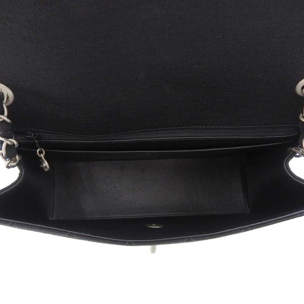 CHANEL Around 1998 Made Cotton Classic Flap Chain Bag Black