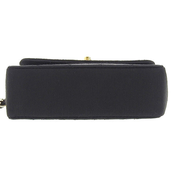 CHANEL Around 1990 Made Turn-Lock Mini Chain Bag Black