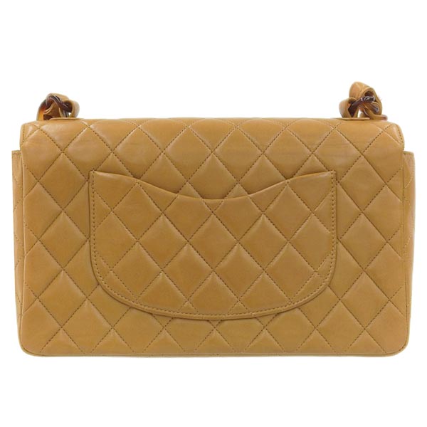 CHANEL Around 1995 Made Tortoiseshell Classic Flap Chain Bag 25Cm Camel