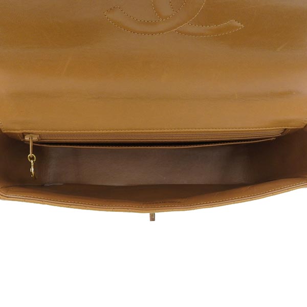 CHANEL Around 1995 Made Tortoiseshell Classic Flap Chain Bag 25Cm Camel