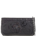 CHANEL Around 2004 Made Chocolate Bar Camellia Cc Mark No.5 Chain Pouch Black