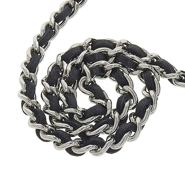CHANEL Around 2004 Made Chocolate Bar Camellia Cc Mark No.5 Chain Pouch Black