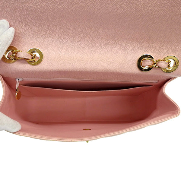 CHANEL Around 2001 Made Classic Flap Chain Bag Jumbo Baby Pink