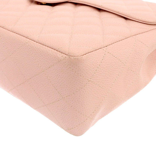 CHANEL Around 2001 Made Classic Flap Chain Bag Jumbo Baby Pink