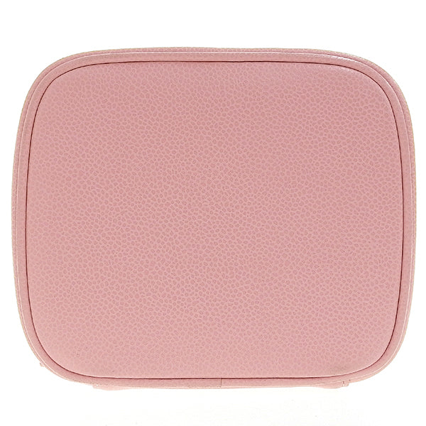 CHANEL Around 2004 Made Caviar Skin Cc Mark Stitch Vanity Soft Pink