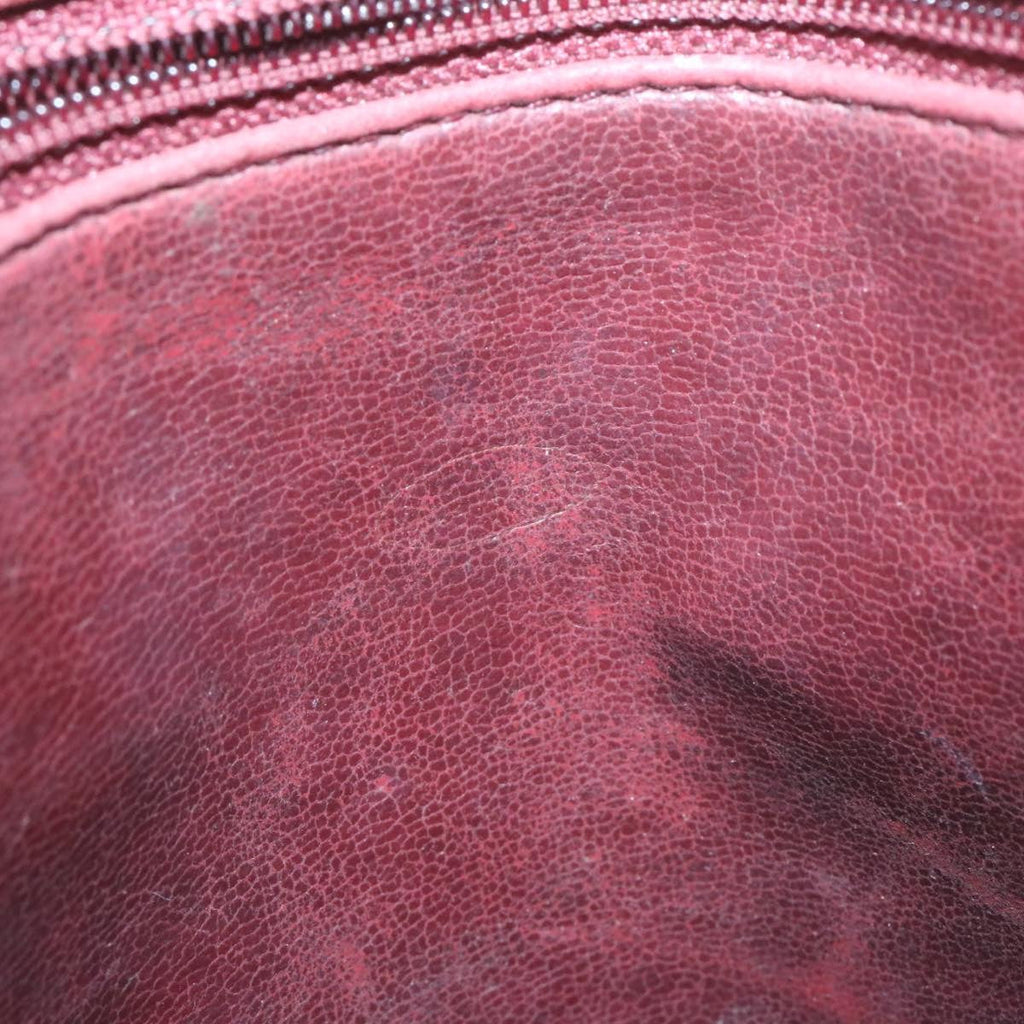 CHANEL Caviar Skin Turn Lock Chain Shoulder Bag Bordeaux CC  24807A