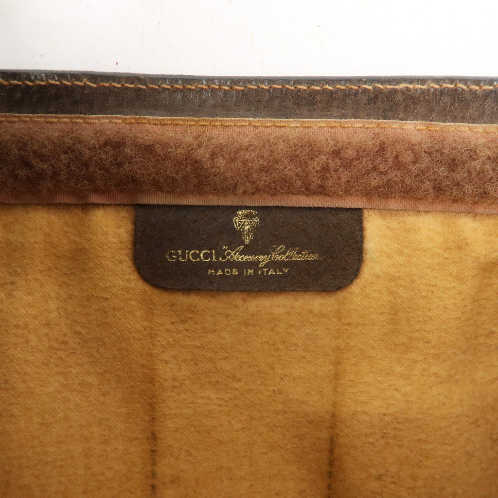GUCCI Set of 2 Old Gucci GG Plus Leather Clutch Bag Beige Brown