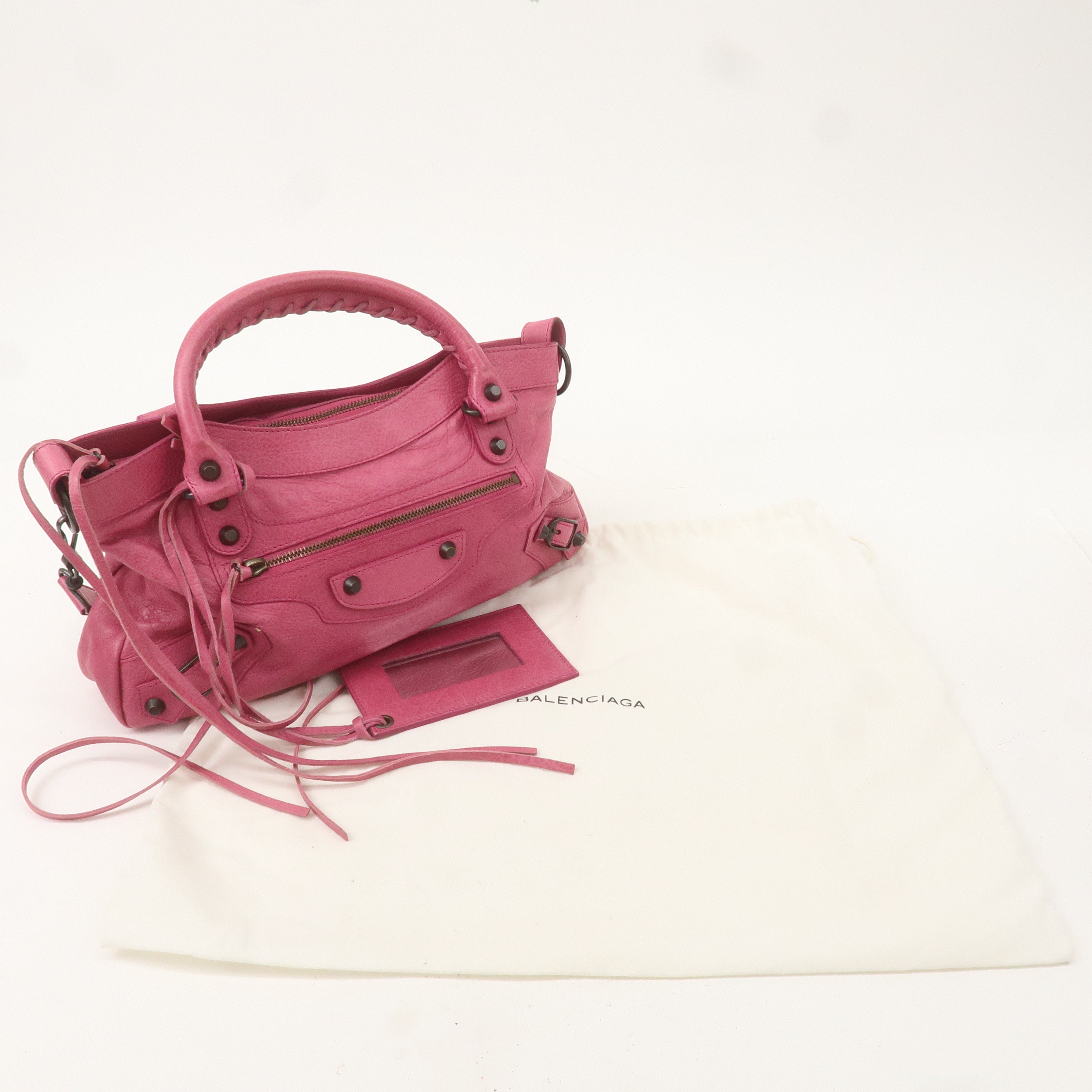 BALENCIAGA The First Leather 2Way Bag Hand Bag Pink 103208