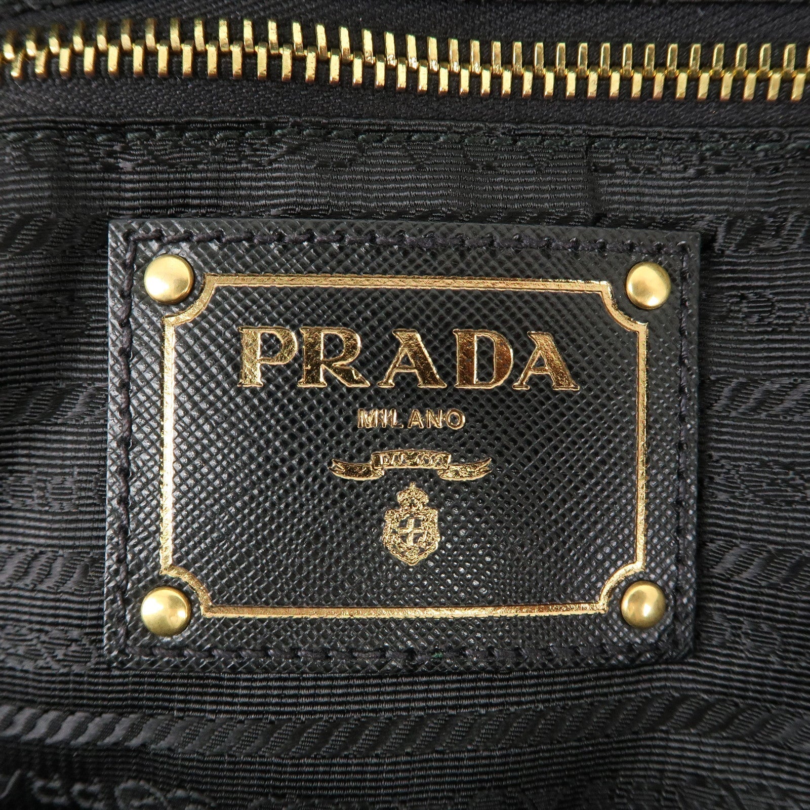 PRADA Logo Nylon Leather 2WAY Bag Shoulder Bag Black