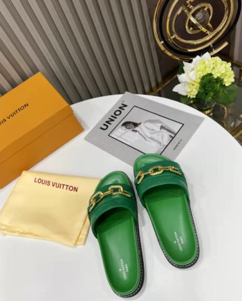 louis vuitton Sunset Flat Comfort Mule Green For Women 1A9RAK