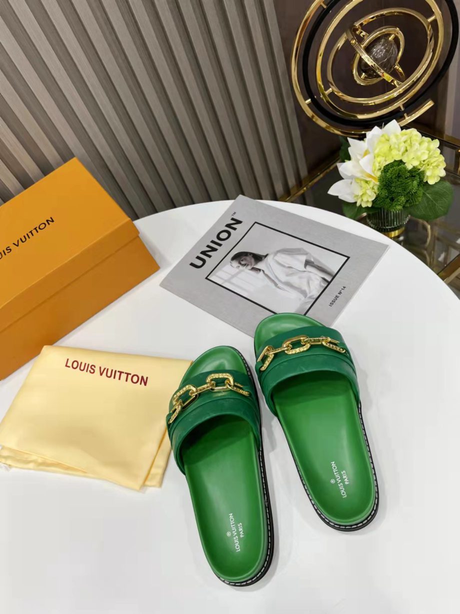 louis vuitton Sunset Flat Comfort Mule Green For Women 1A9RAK