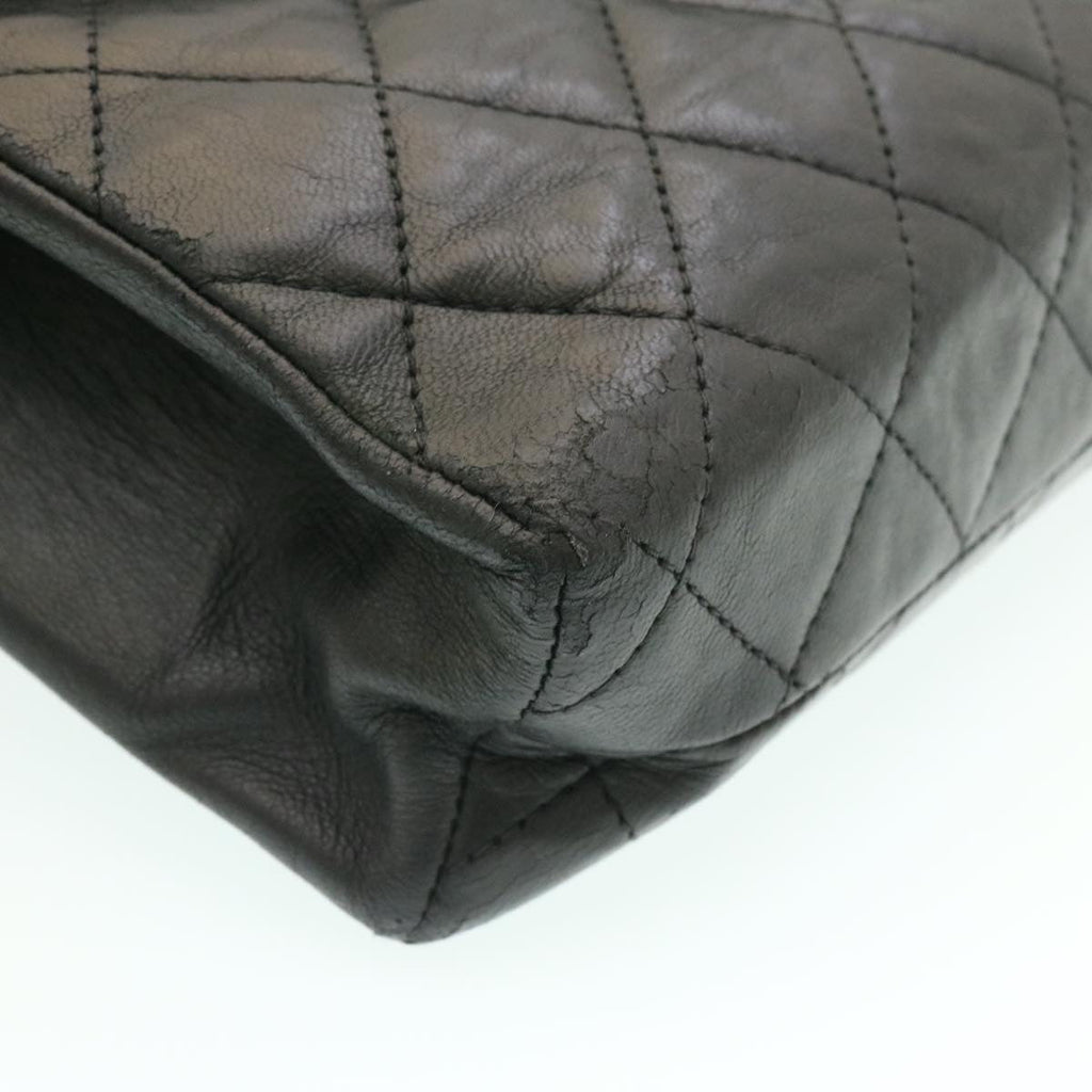 CHANEL Lamb Skin Matelasse Chain Shoulder Bag Black CC  25810A