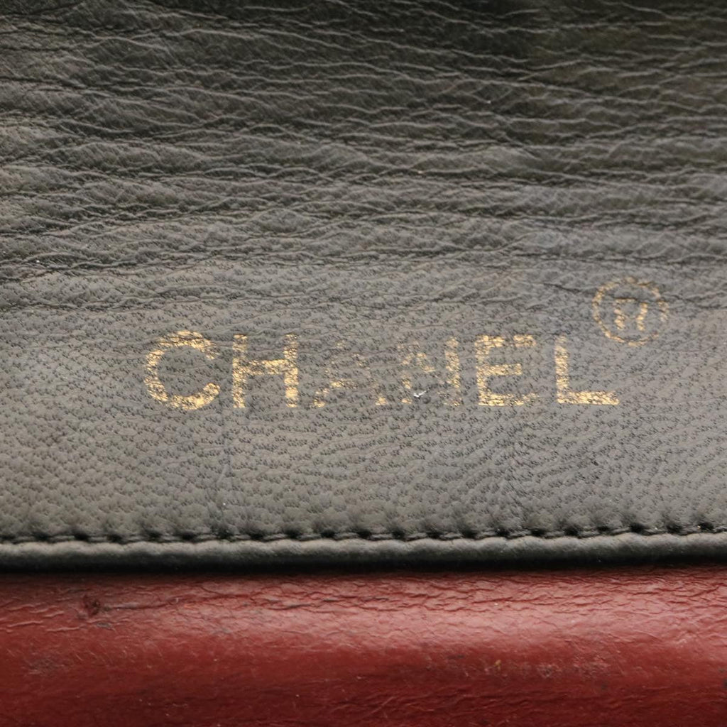 CHANEL Lamb Skin Matelasse Chain Shoulder Bag Black CC  25810A