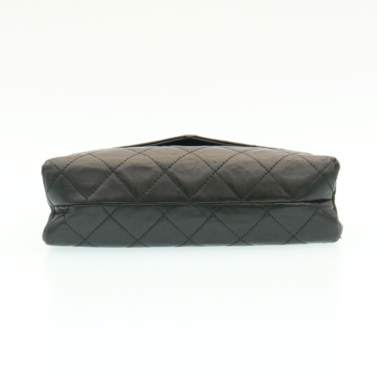CHANEL Lamb Skin Matelasse Chain Shoulder Bag Black CC  25810A