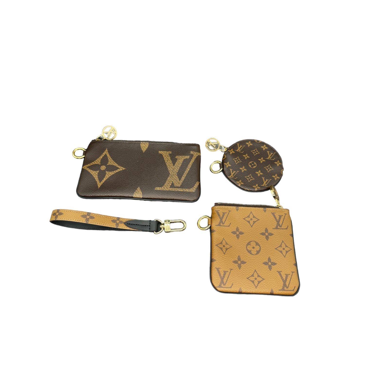 Louis Vuitton Monogram Canvas Trio Pouches Wristlet