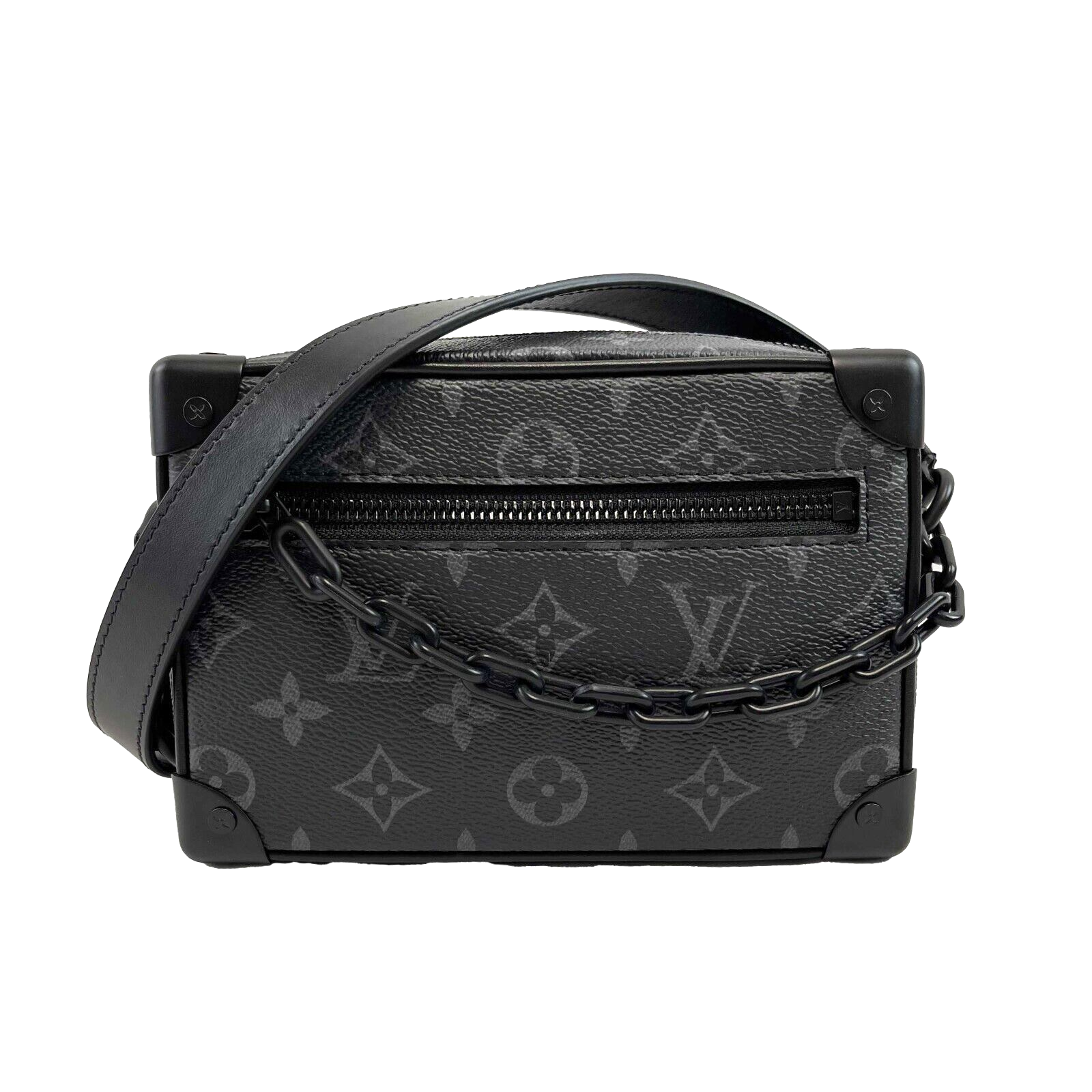 LOUIS VUITTON Excellent Mini Soft Trunk Monogram Eclipse Black Handbag