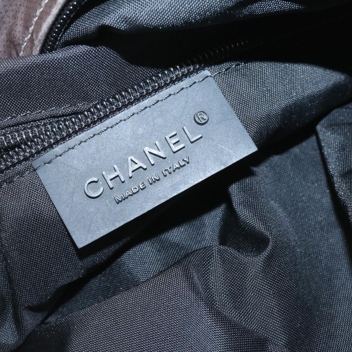 CHANEL Tote Bag Nylon Brown CC  26722A
