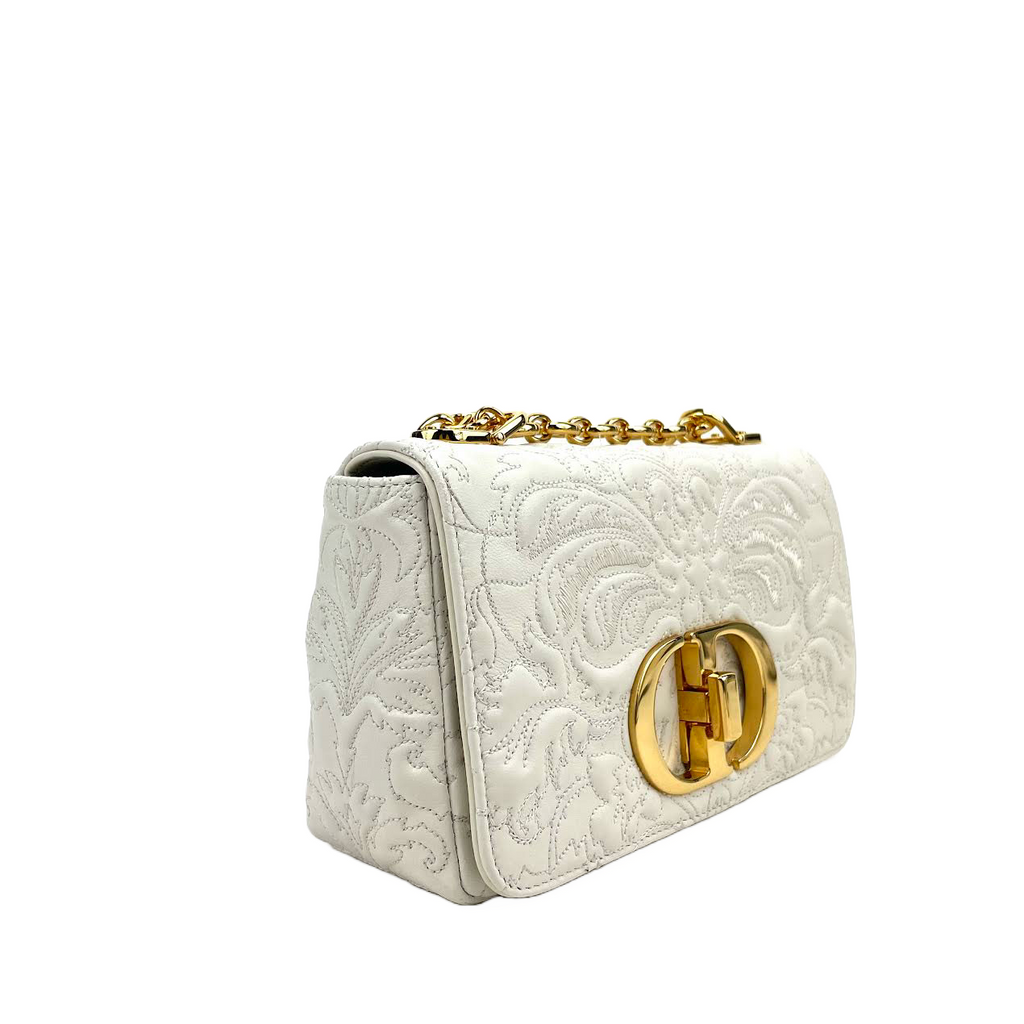 DIOR Caro Bag Latte Quilted Lambskin-Small