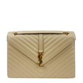 SAINT LAURENT Grain de Poudre Classic Large Monogram Envelope Bag