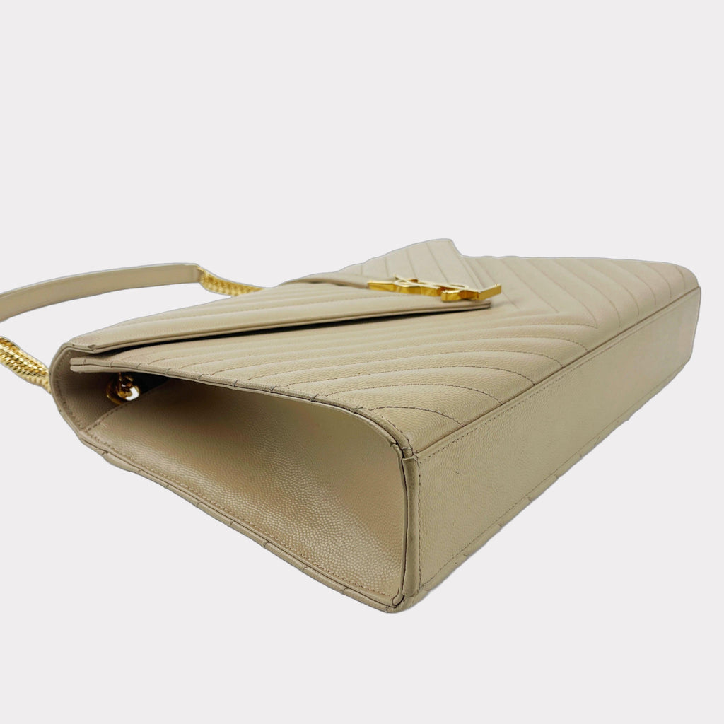 SAINT LAURENT Grain de Poudre Classic Large Monogram Envelope Bag