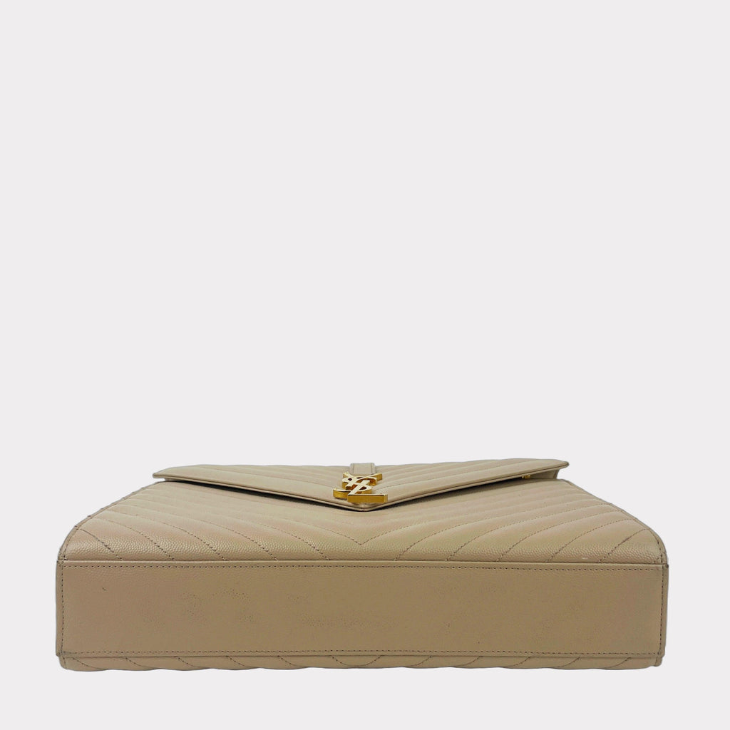 SAINT LAURENT Grain de Poudre Classic Large Monogram Envelope Bag