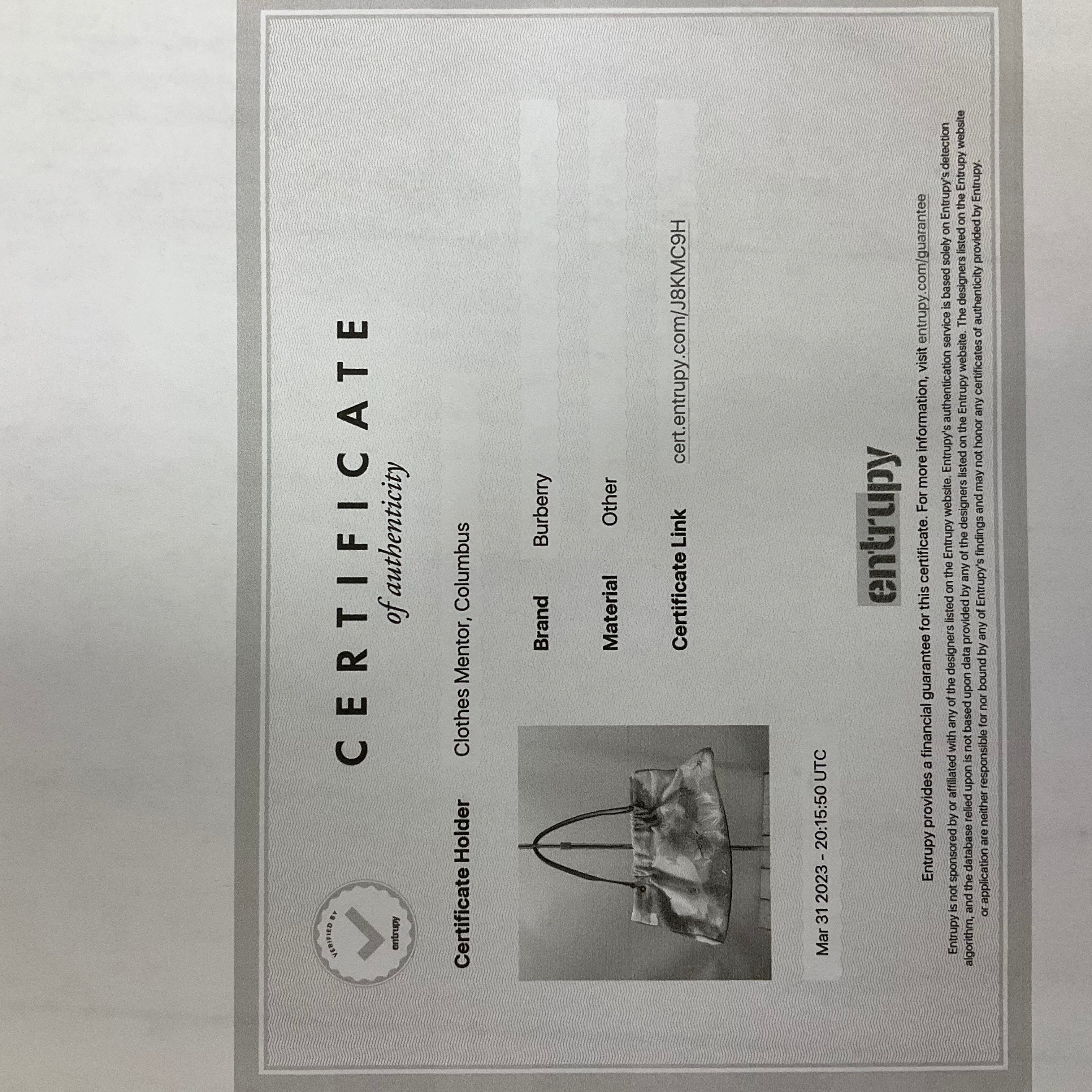 Handbag Designer By Burberry  Size: Medium