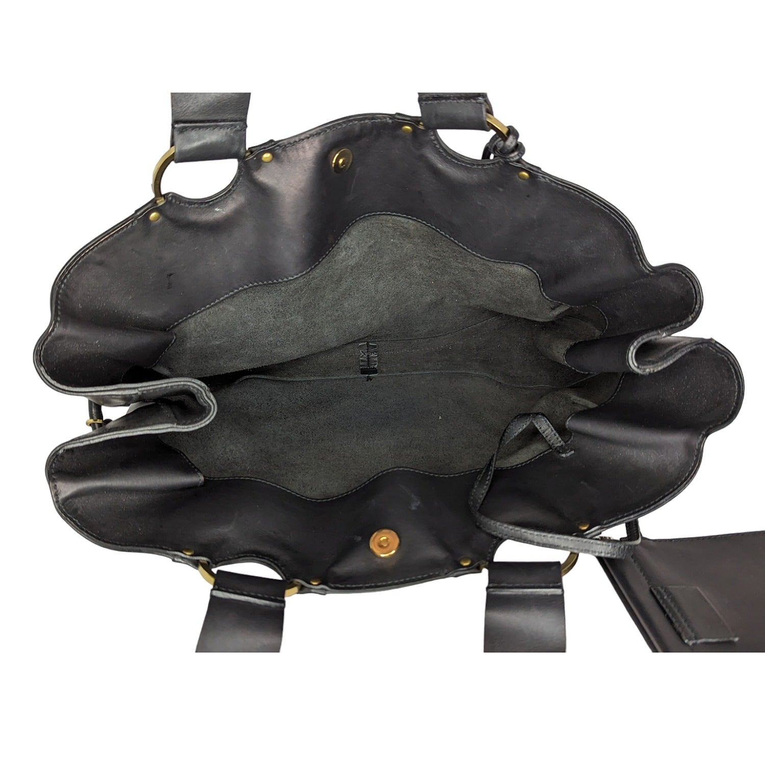 Gucci Vintage Black Leather Top Handle Bag