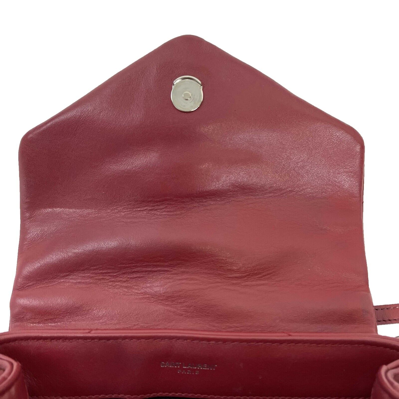 SAINT LAURENT LouLou Toy Strap Bag in Quilted Y Leather Red Cranberry Crossbody