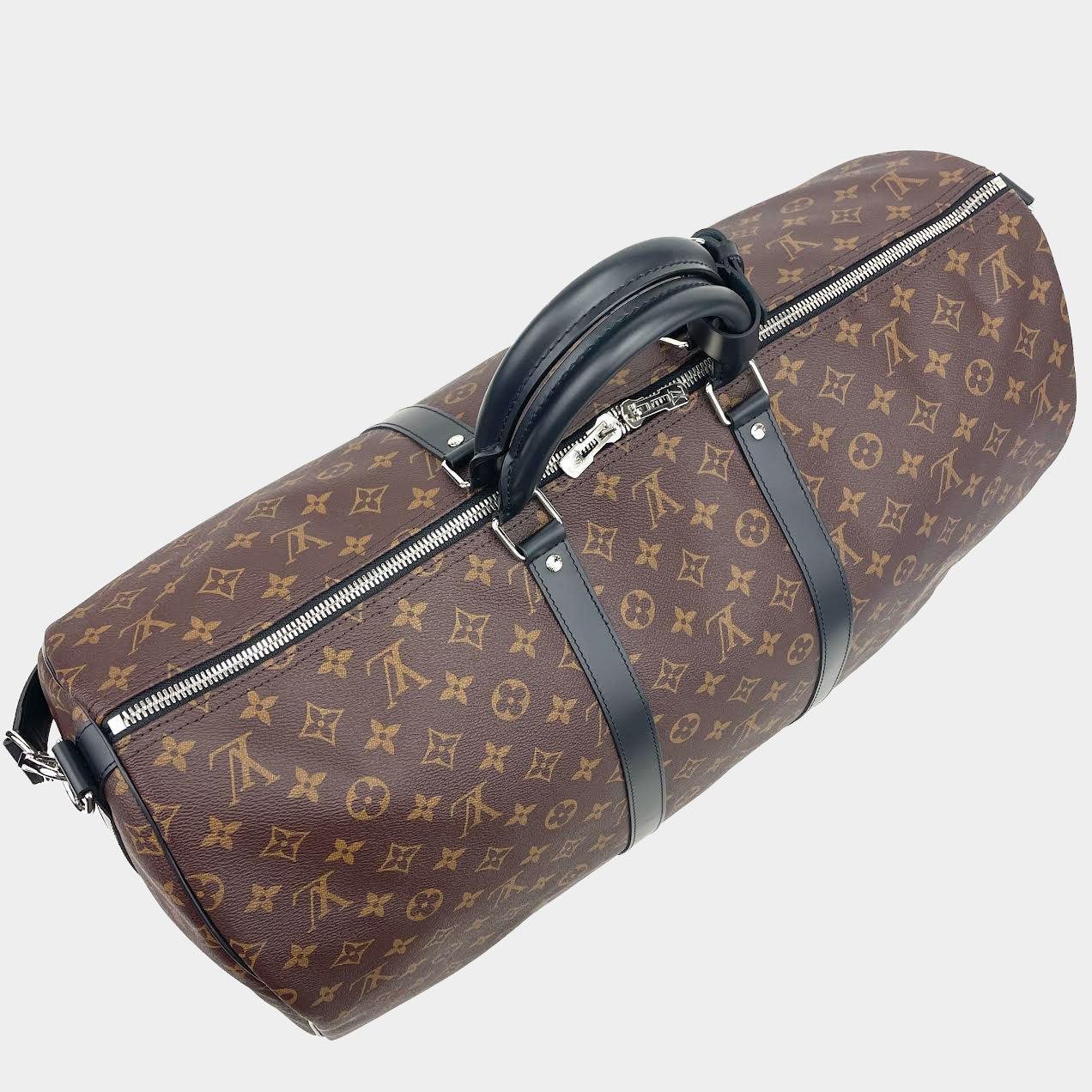 LOUIS VUITTON Monogram Macassar Keepall Bandoulière 55