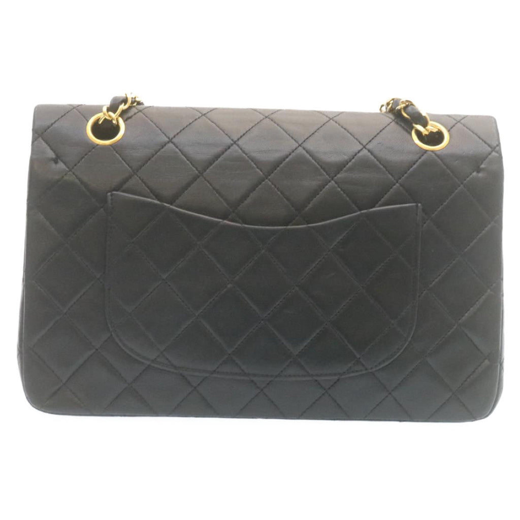 CHANEL Classic Matelasse 25 Chain Flap Shoulder Bag Lamb Skin Black  27848A