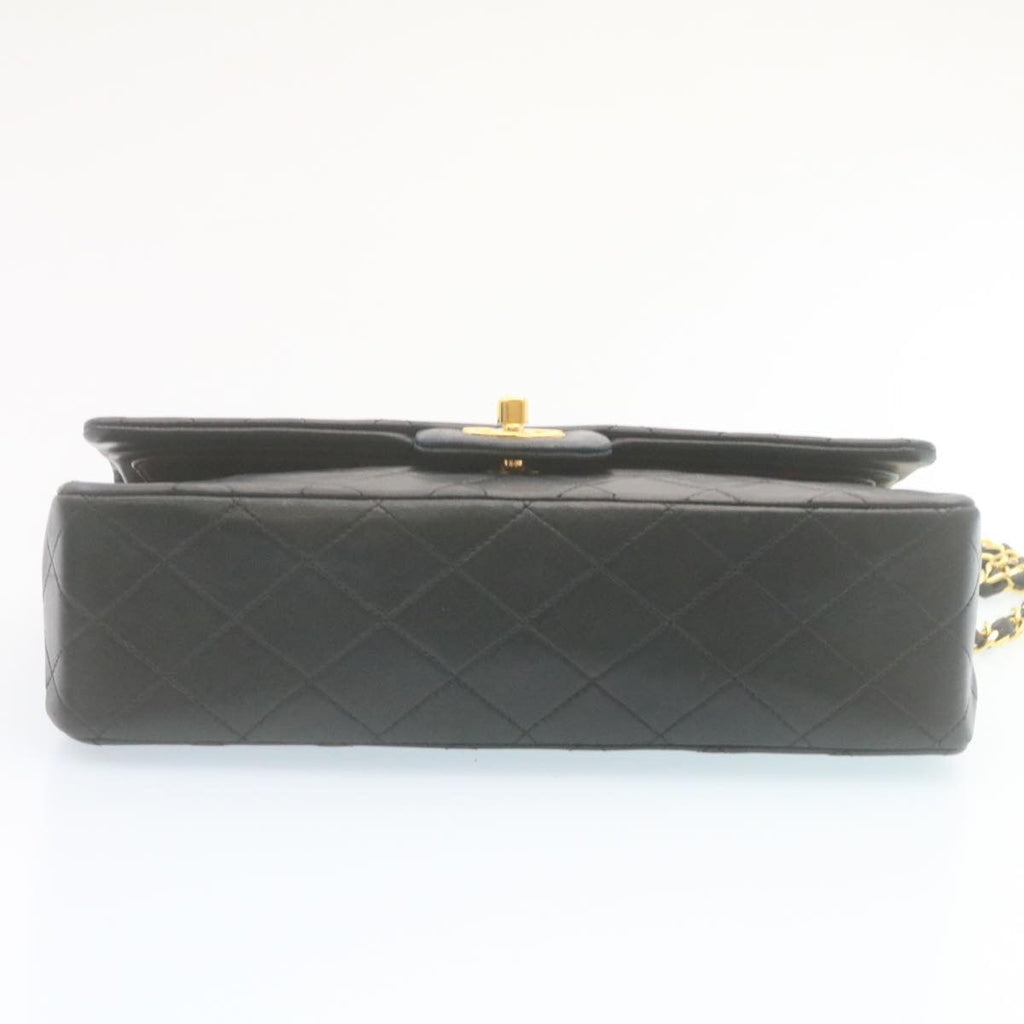 CHANEL Classic Matelasse 25 Chain Flap Shoulder Bag Lamb Skin Black Auth 27848A