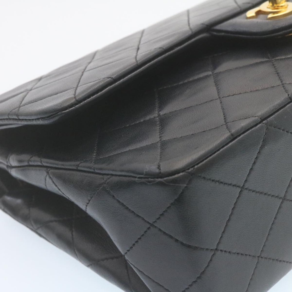 CHANEL Classic Matelasse 25 Chain Flap Shoulder Bag Lamb Skin Black  27848A