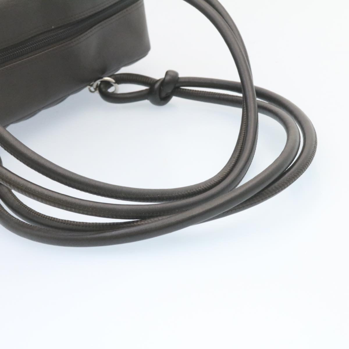 CHANEL Cambon Line Matelasse Hand Bag Leather Dark Brown CC Auth 27850A