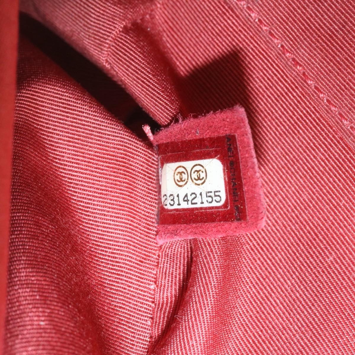 CHANEL Boy  Matelasse Chain Flap Shoulder Bag Leather Red CC Auth 28281A