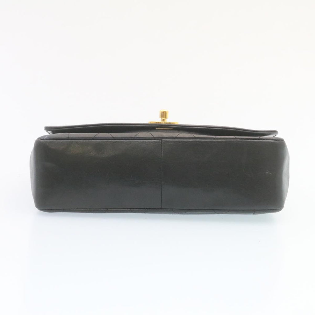 CHANEL Chain Turn Lock Diana Matelasse Shoulder Bag Lamb Skin Black  28282A
