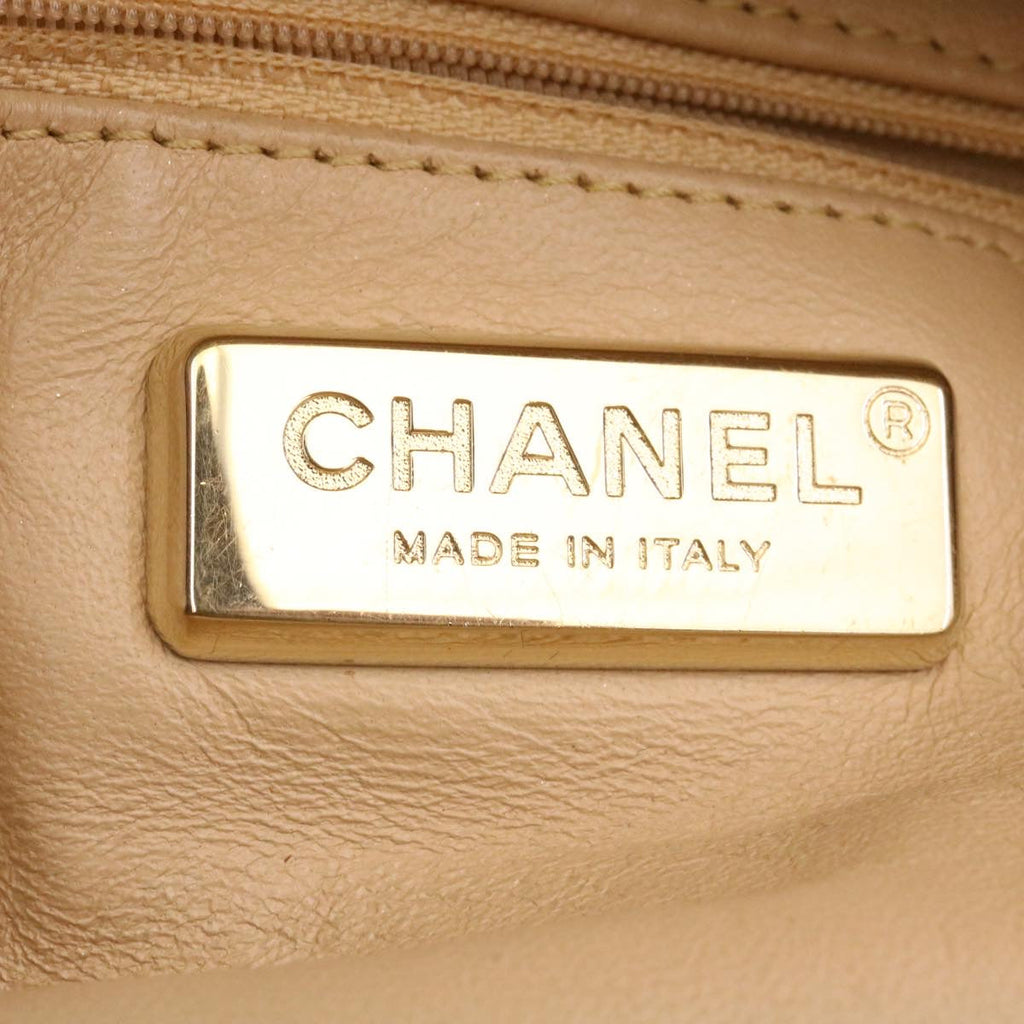 CHANEL Caviar Skin Tote Bag Leather White CC  28380A