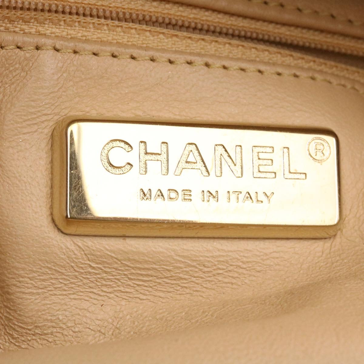 CHANEL Caviar Skin Tote Bag Leather White CC  28380A