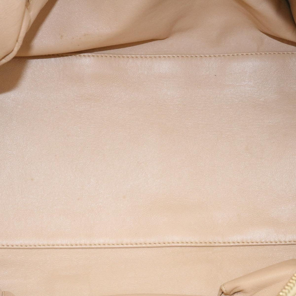 CHANEL Caviar Skin Tote Bag Leather White CC  28380A