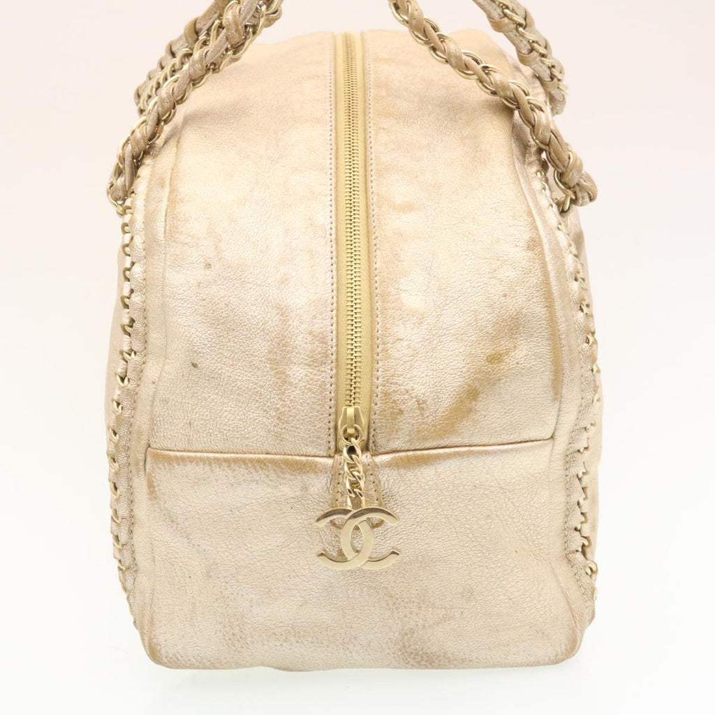 CHANEL Caviar Skin Tote Bag Leather White CC  28380A