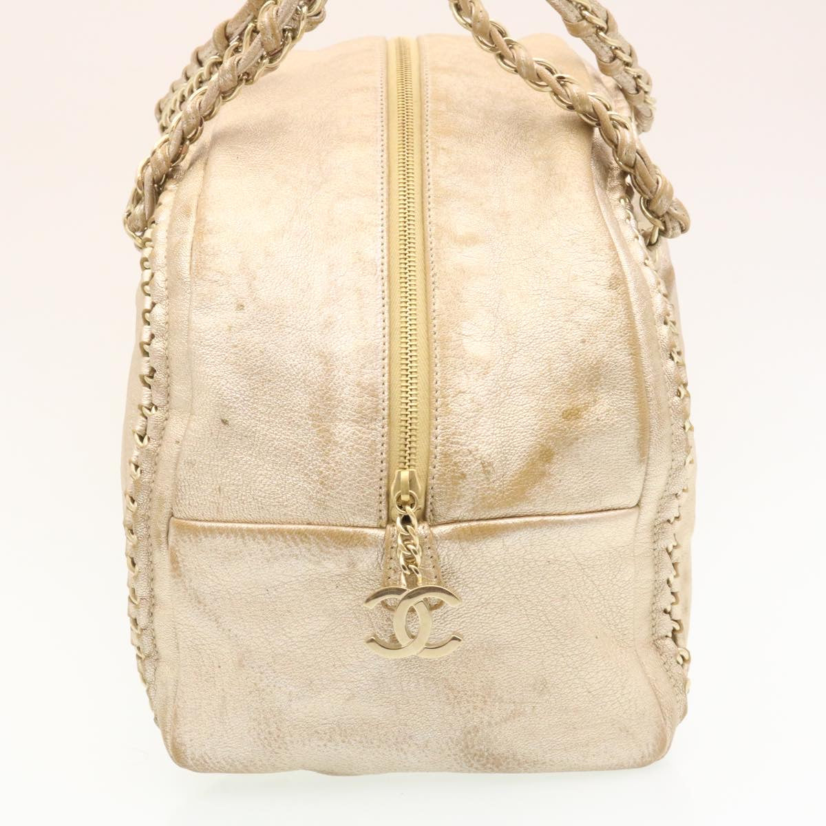 CHANEL Caviar Skin Tote Bag Leather White CC  28380A