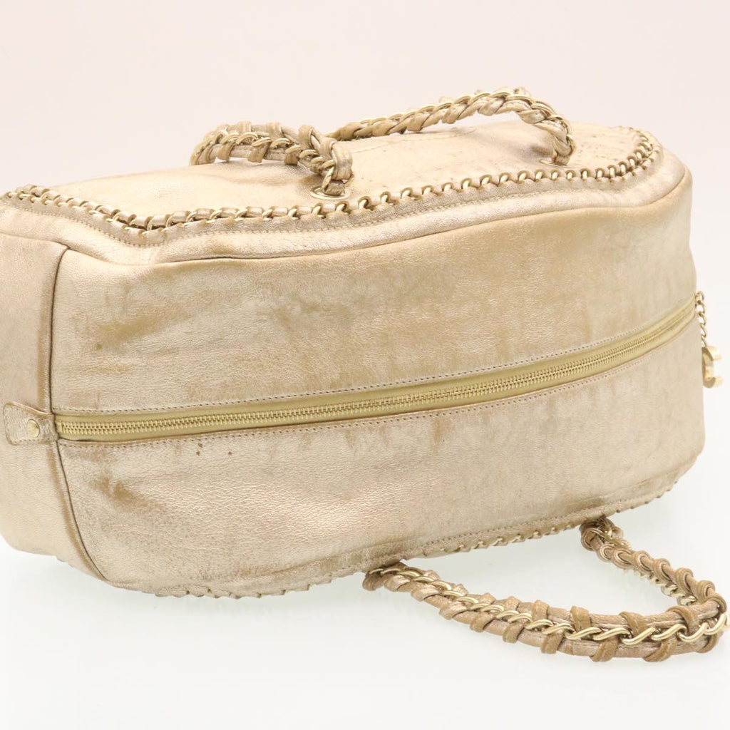 CHANEL Caviar Skin Tote Bag Leather White CC  28380A