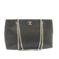 CHANEL Caviar Skin Chain Shoulder Bag Leather Black CC  28395A